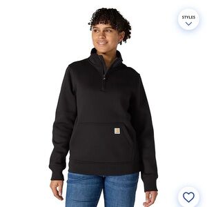 Carhartt Women’s 2XL Black Quarter-Zip Workwear Pullover